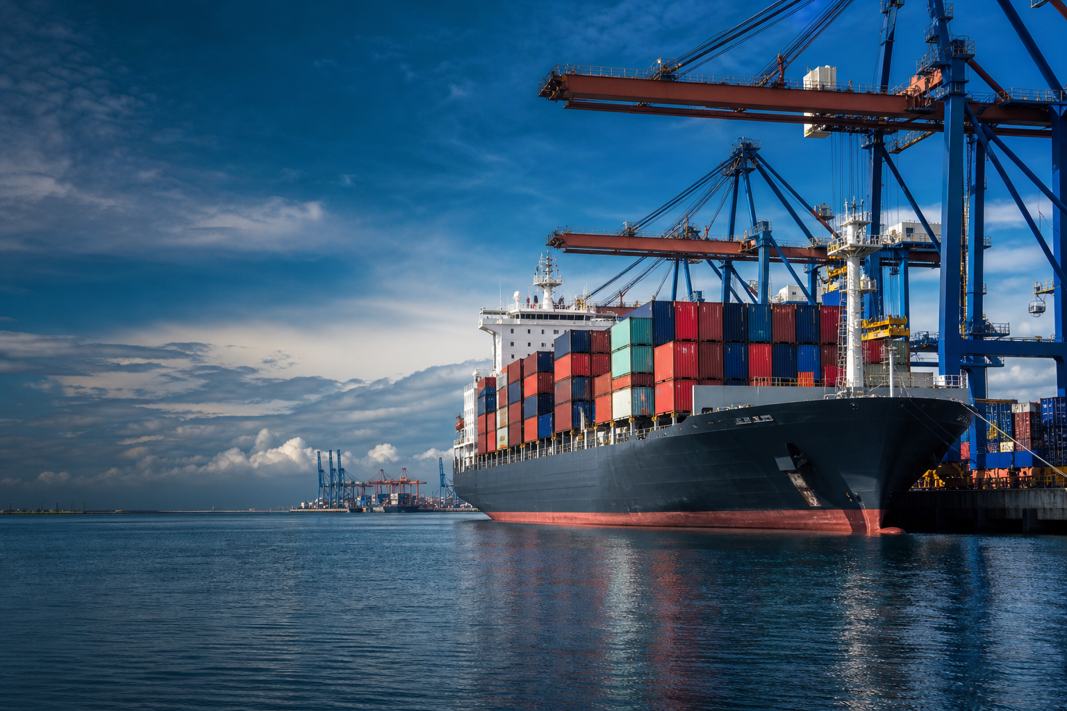 Export cargo ship for global trade